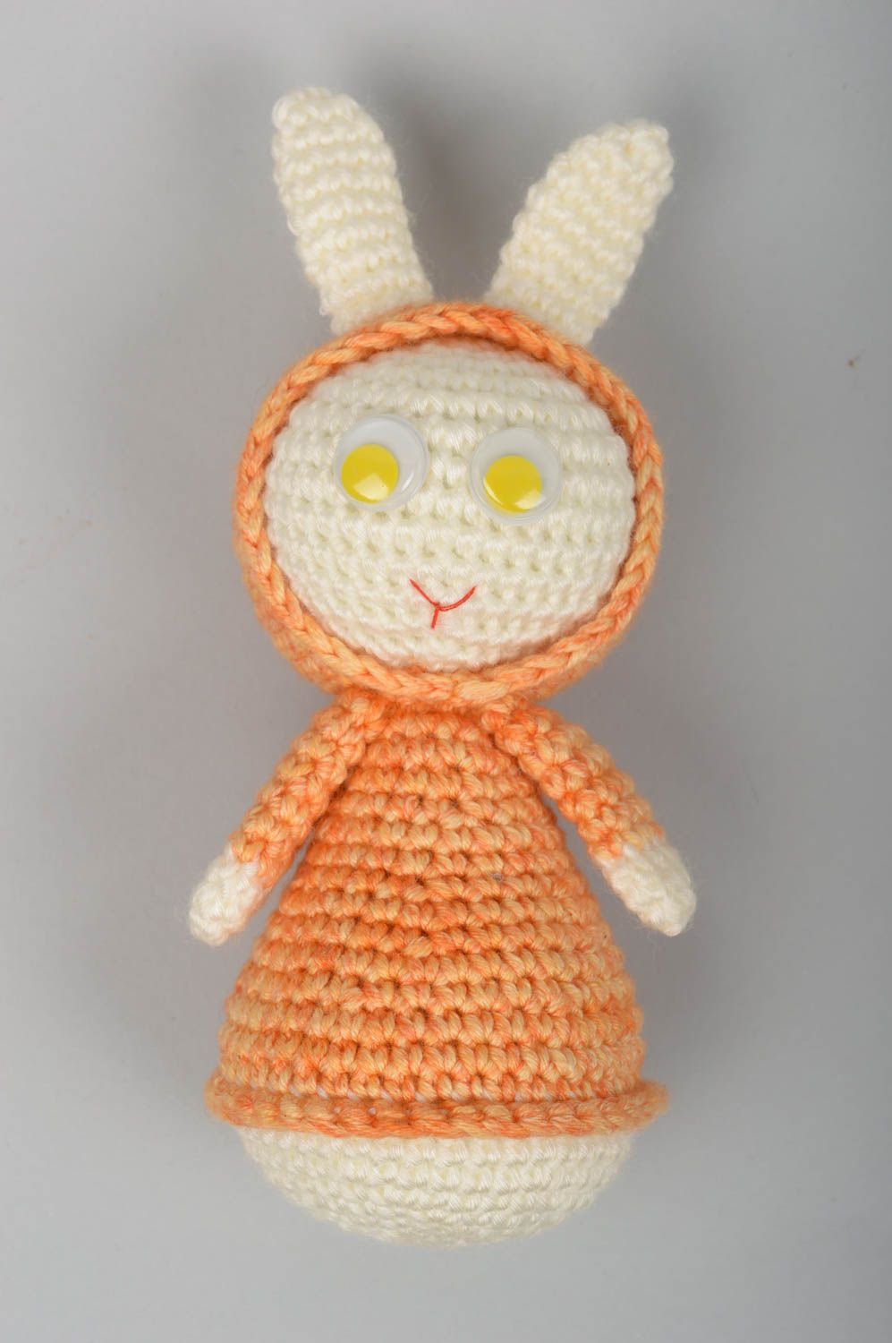 Мягкая игрушка заяц оранжевый игрушка хэнд мейд детская игрушка оригинальная фото 1