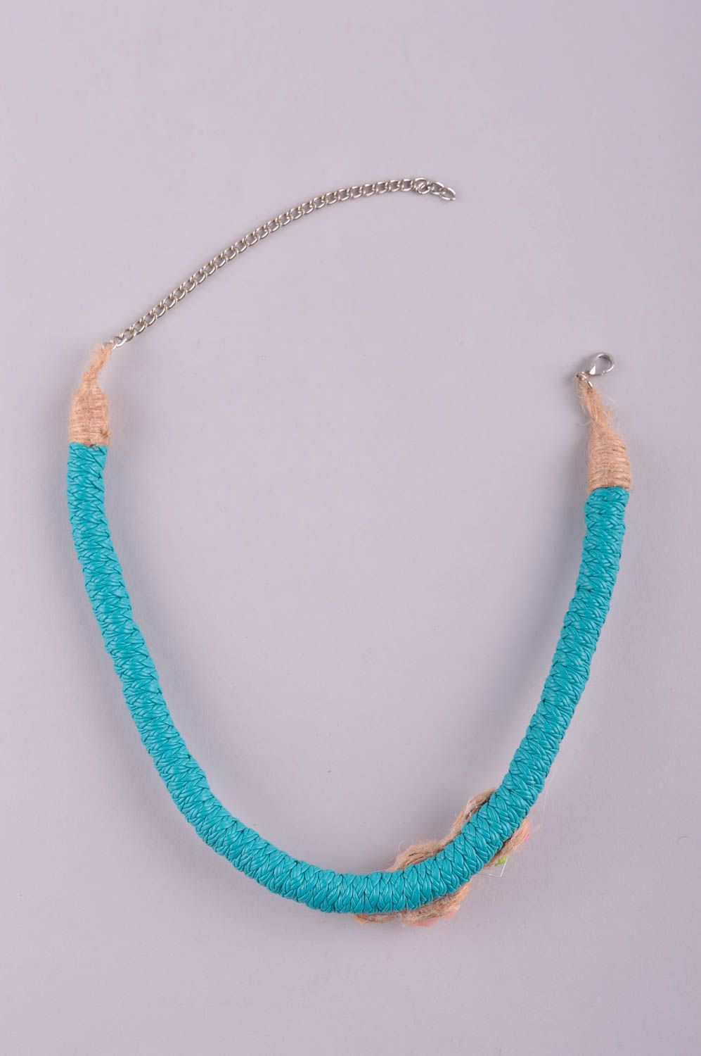 Handmade designer necklace stylish leather necklace beautiful accessory photo 5