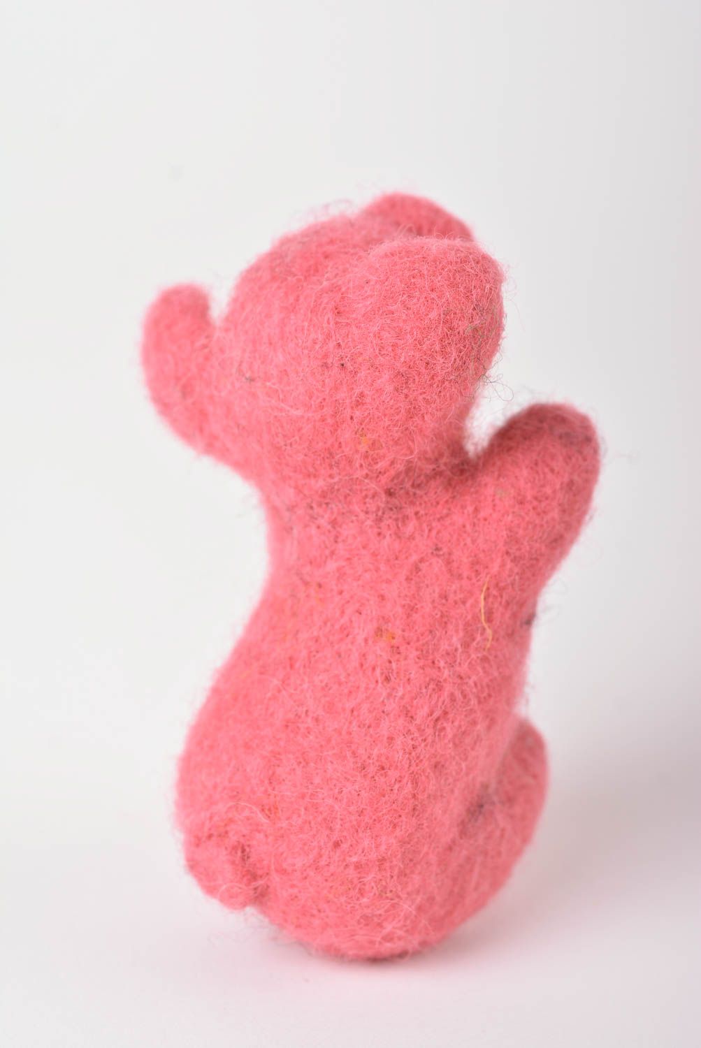 Валяная игрушка ручной работы игрушка из шерсти свинка мягкая игрушка розовая фото 4