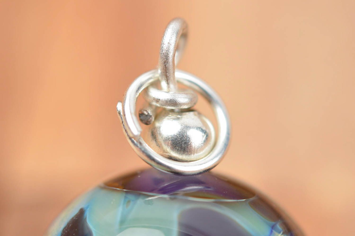 Perle en verre fait main Fourniture pour bijoux bleue motifs Loisirs créatifs photo 4