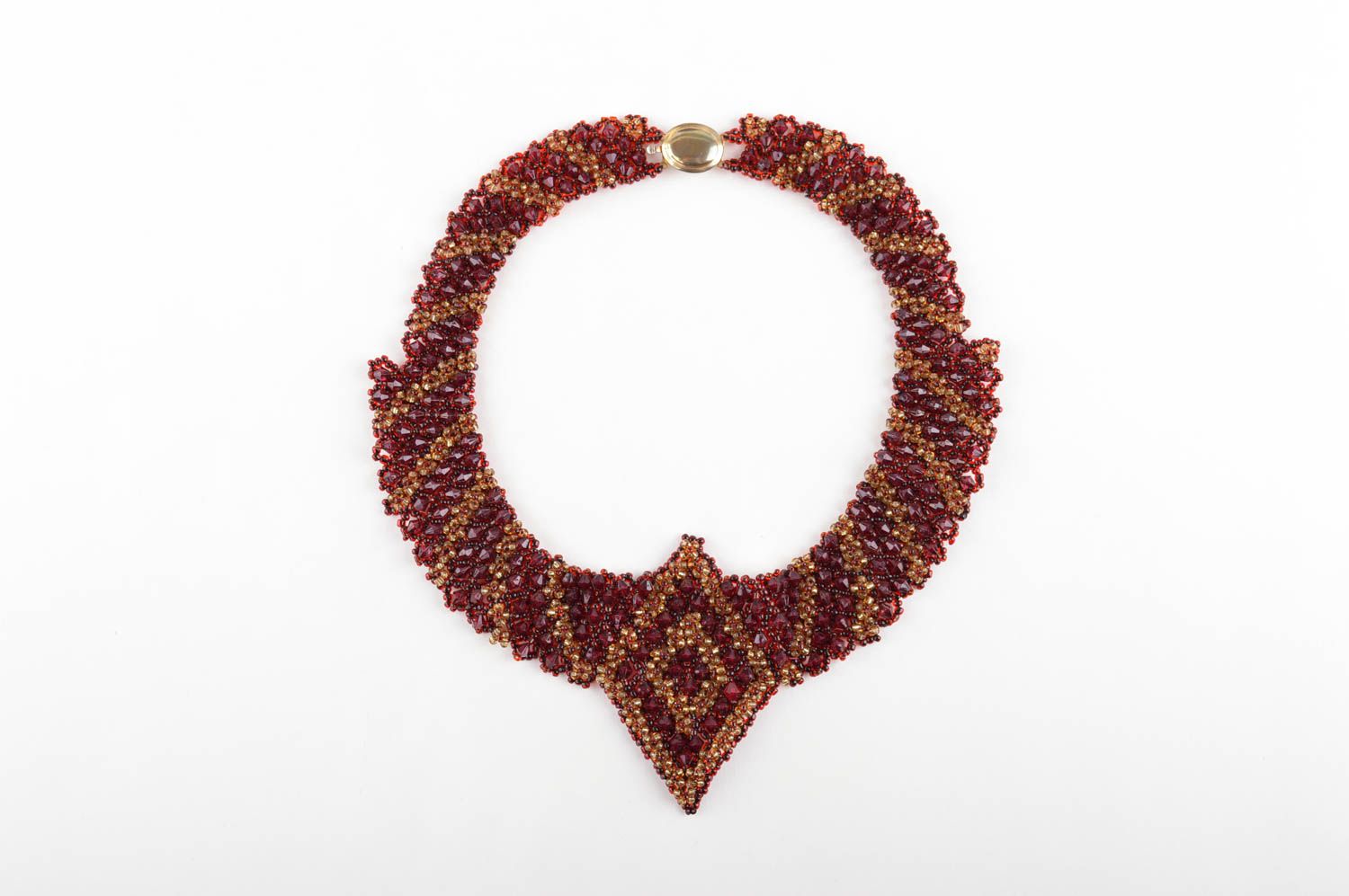 Set of beaded jewelry designer necklace seed beads bracelet long earrings photo 3