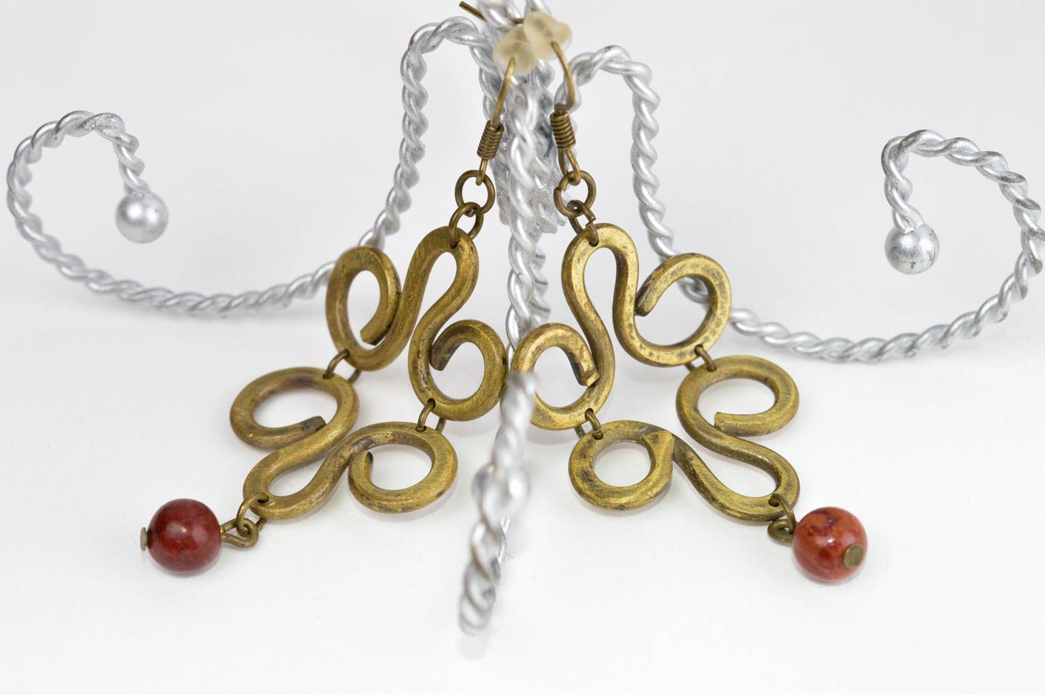 Long handmade metal earrings cool earrings fashion accessories for girls photo 2