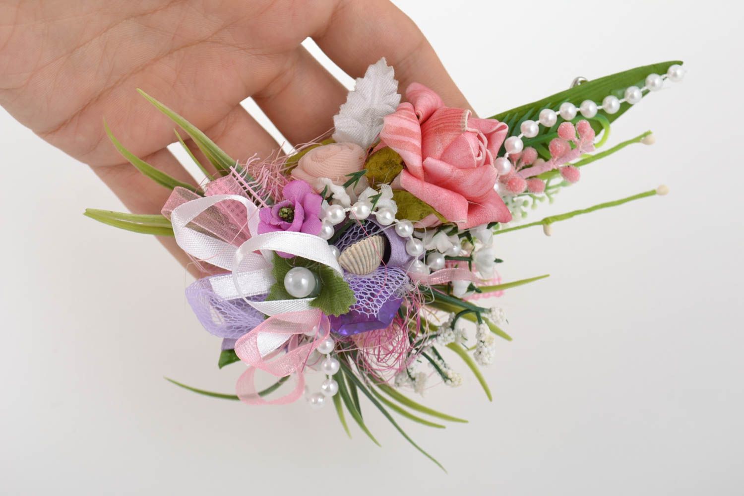 Boutonnière fleur fait main Accessoire mariage Cadeau homme décorative belle photo 5