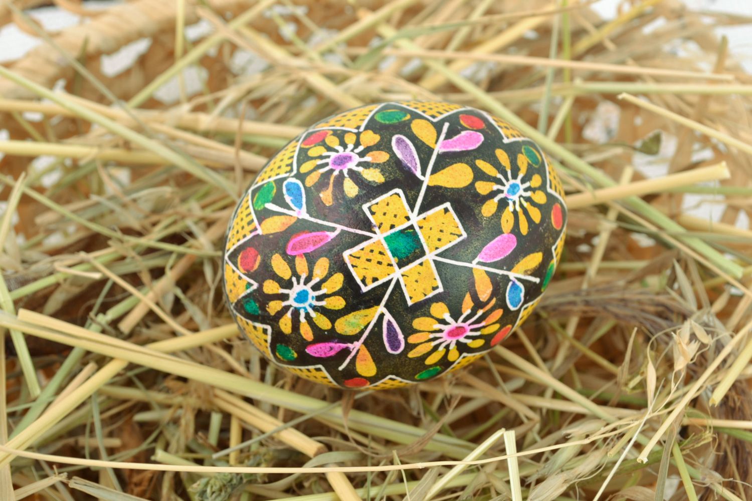 Bright painted homemade Easter egg photo 1