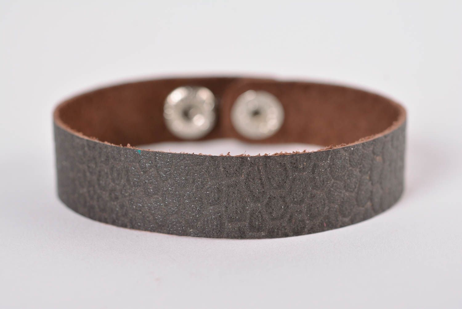 Unusual handmade leather bracelet unisex jewelry designs leather goods photo 1
