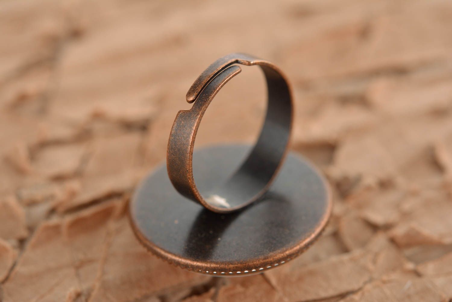 Unusual handmade metal ring glass ring designer accessories for girls photo 5