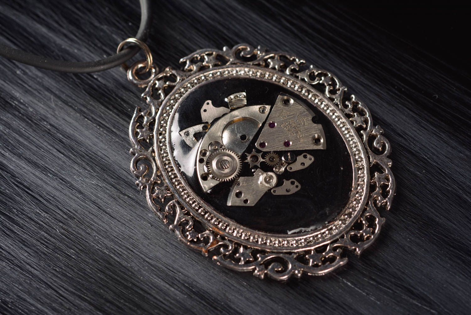 Handmade pendant designer jewelry unusual accessory gift for girls clay pendant photo 1