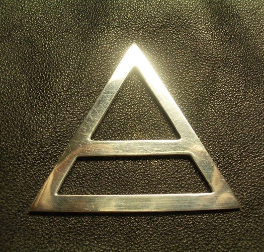 Triangular metal pendant Triada photo 3