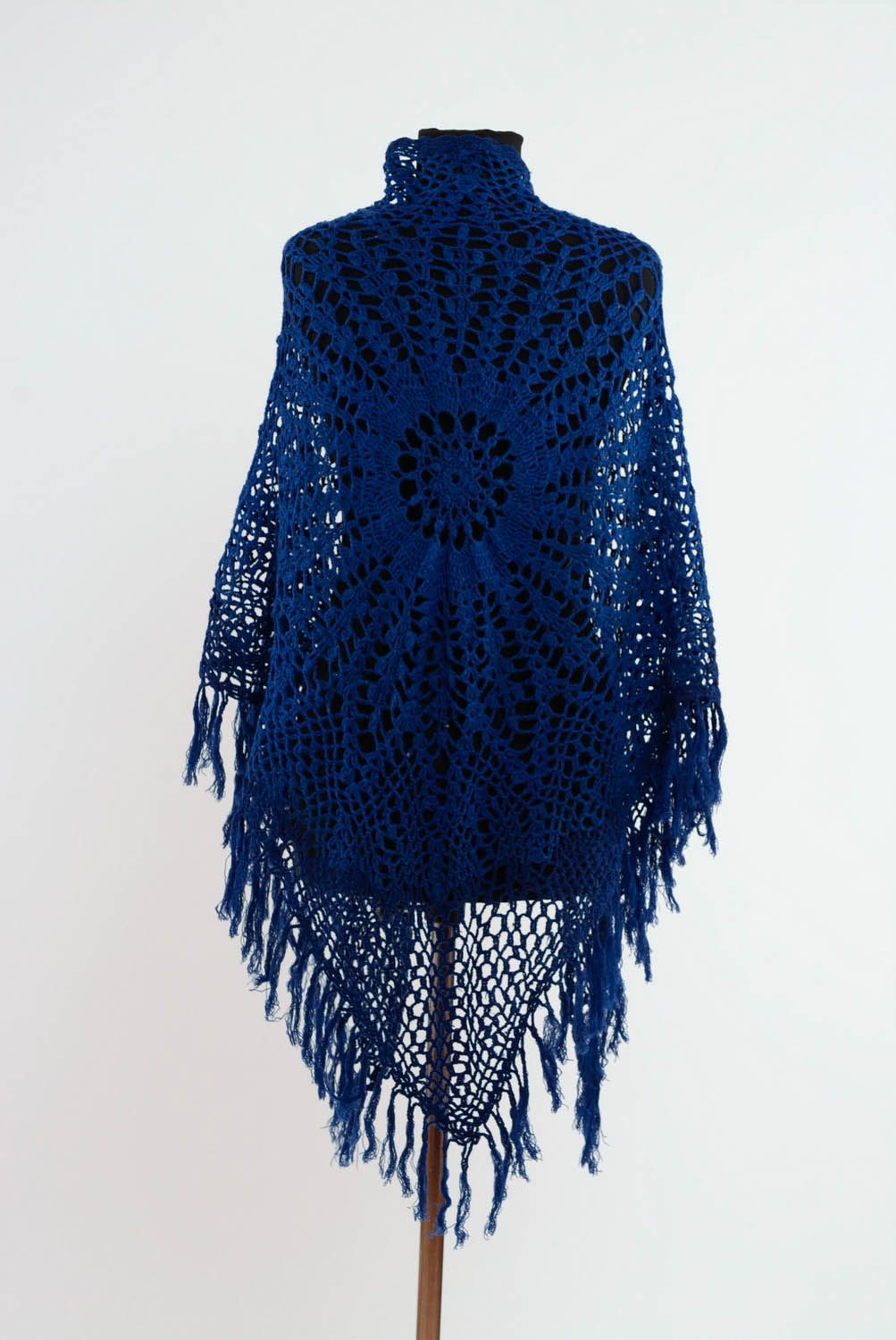 BUY Deep blue shawl 477907185 - HANDMADE GOODS at MADEHEART.COM