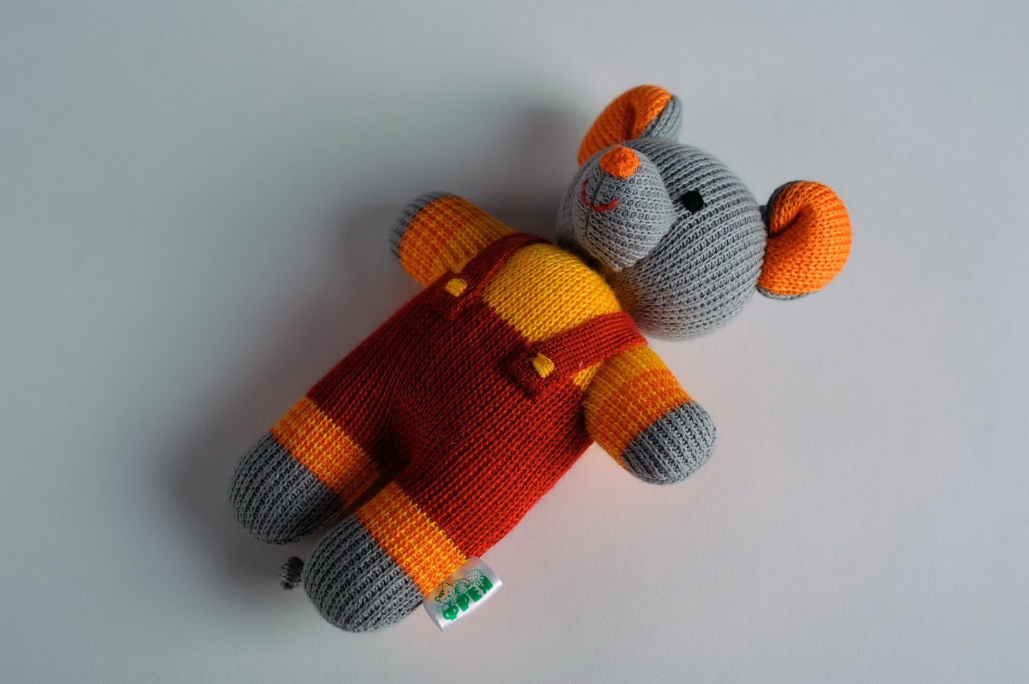 Soft knitted doll Mouse Kuzia photo 3