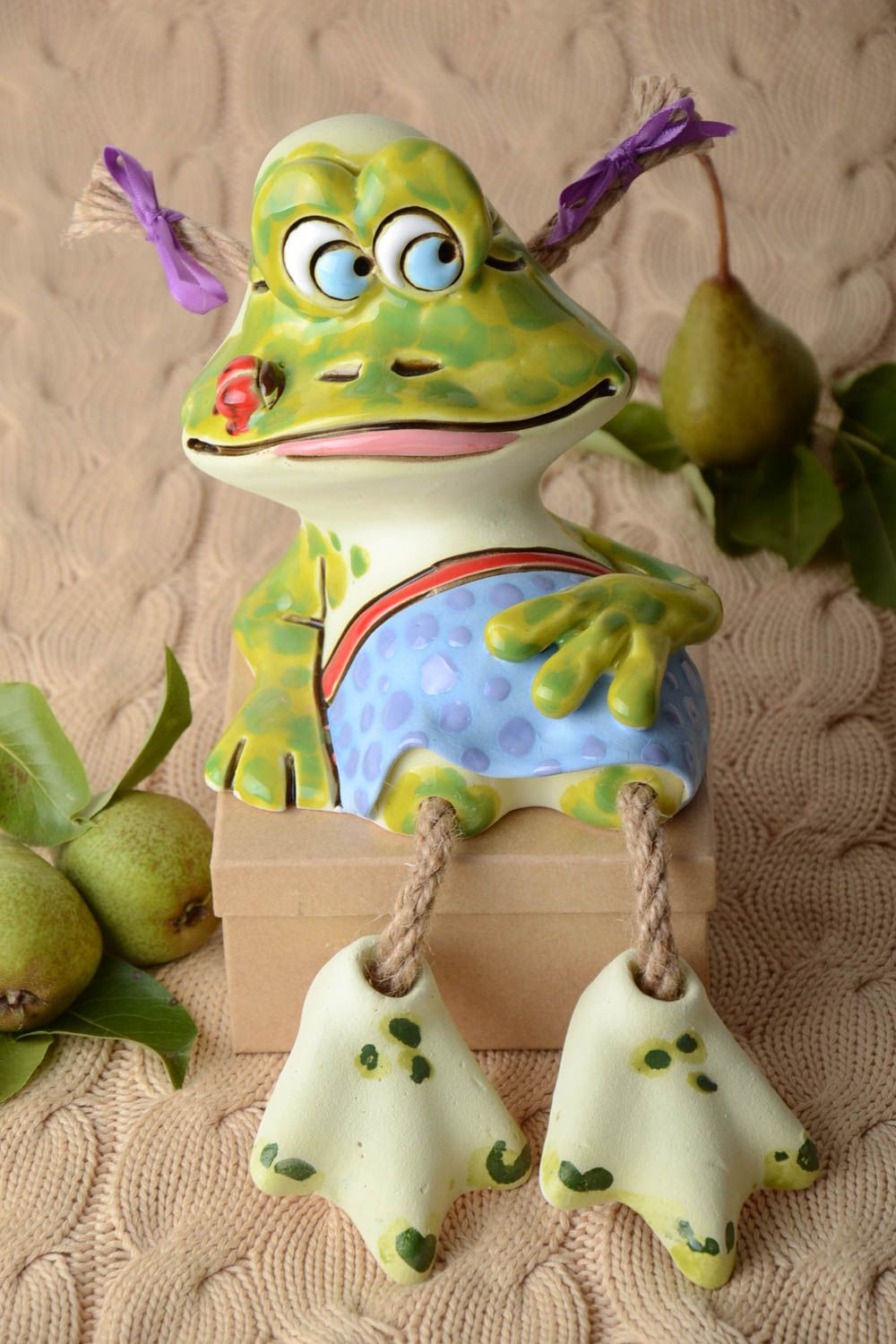 Spardose Frosch Keramik Handarbeit Spardose für Kinder Geschenk Idee originell foto 1