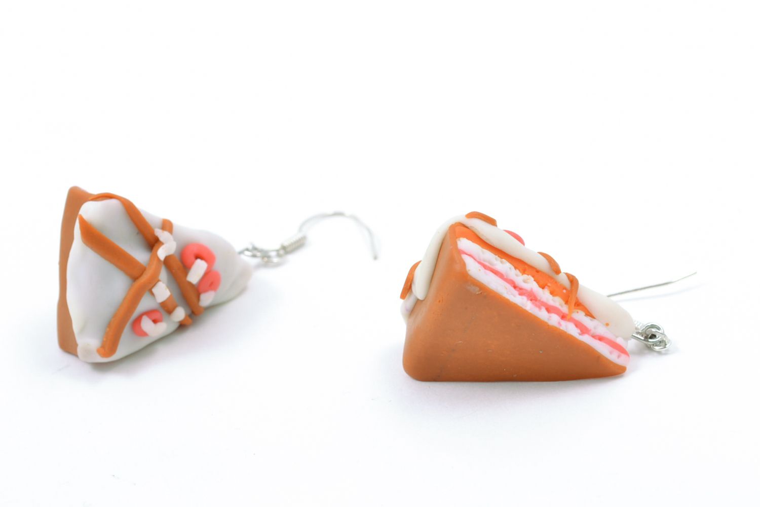 Polymer clay dangle earrings Cakes photo 4