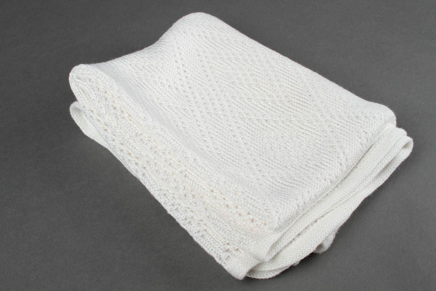 Одеяло ручной работы детское одеяло из пряжи вязаное одеяло белое красивое фото 1