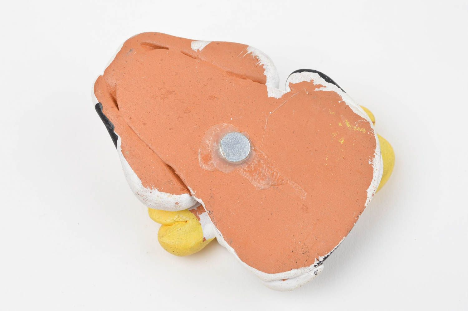 Красивый глиняный магнит на холодильник в виде собачки расписной ручной работы фото 3