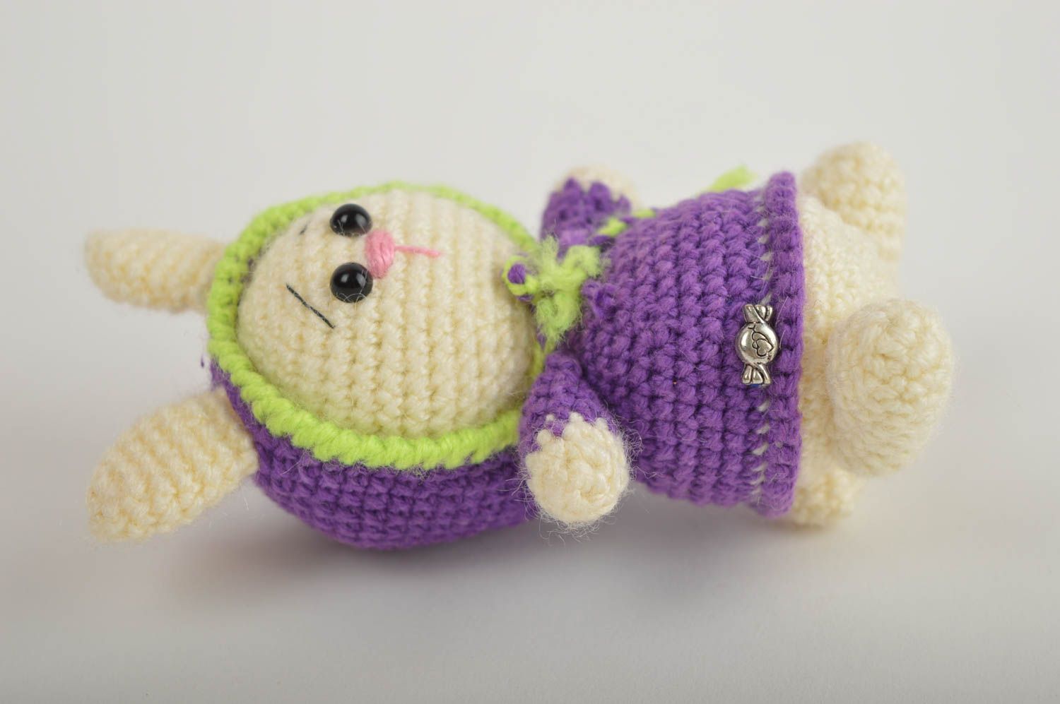 Jouet tricoté Peluche faite main lapin Cadeau enfant Décoration chambre bébé photo 4