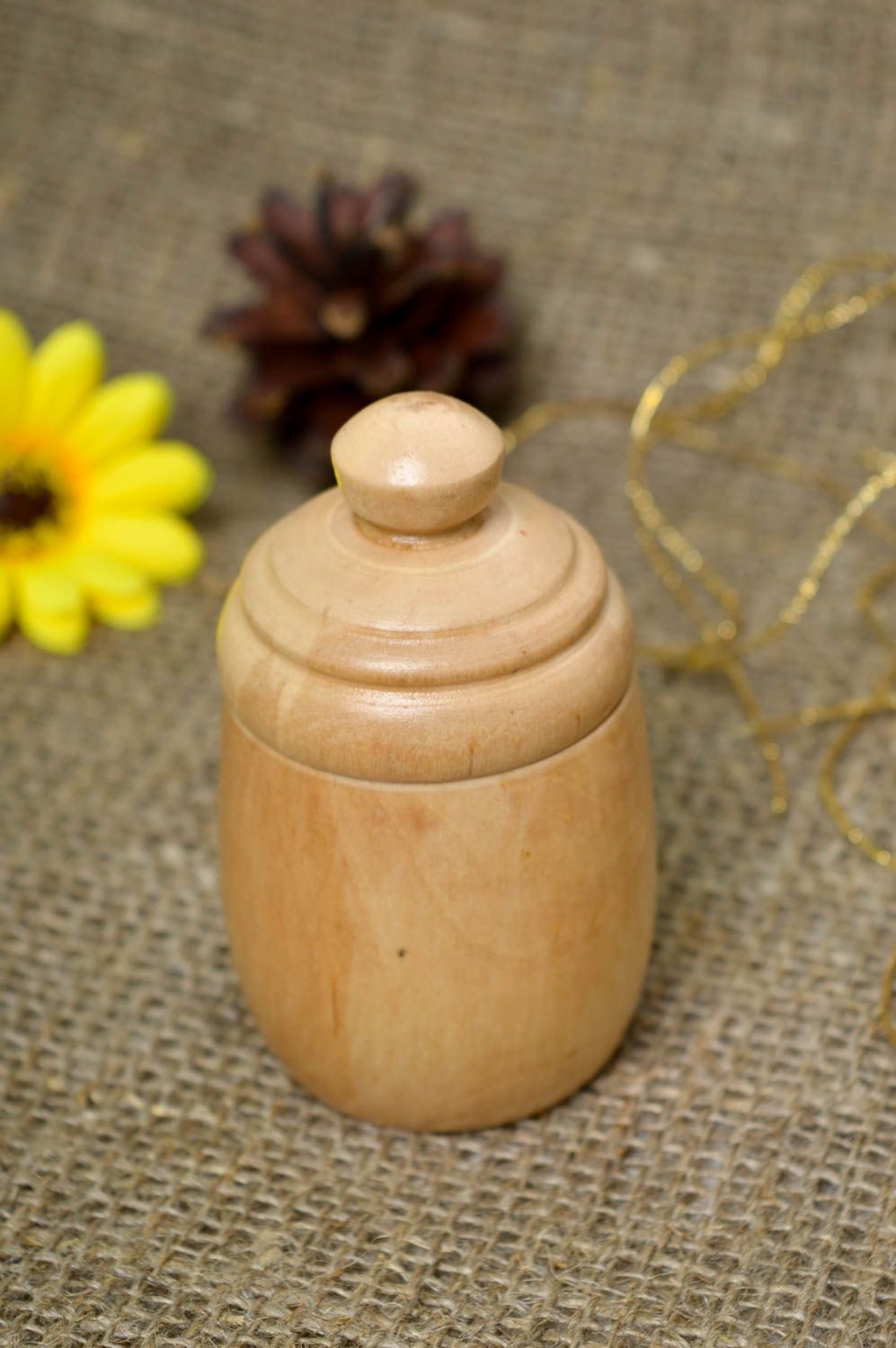 8 oz wooden container jar with lid handcrafted 0,12 lb photo 1