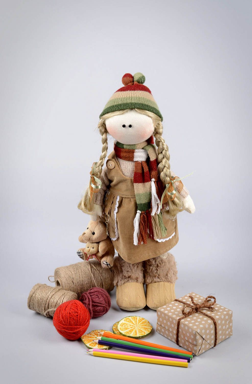 Тряпичная кукла ручной работы красивая дизайнерская кукла игрушка для девочек фото 5