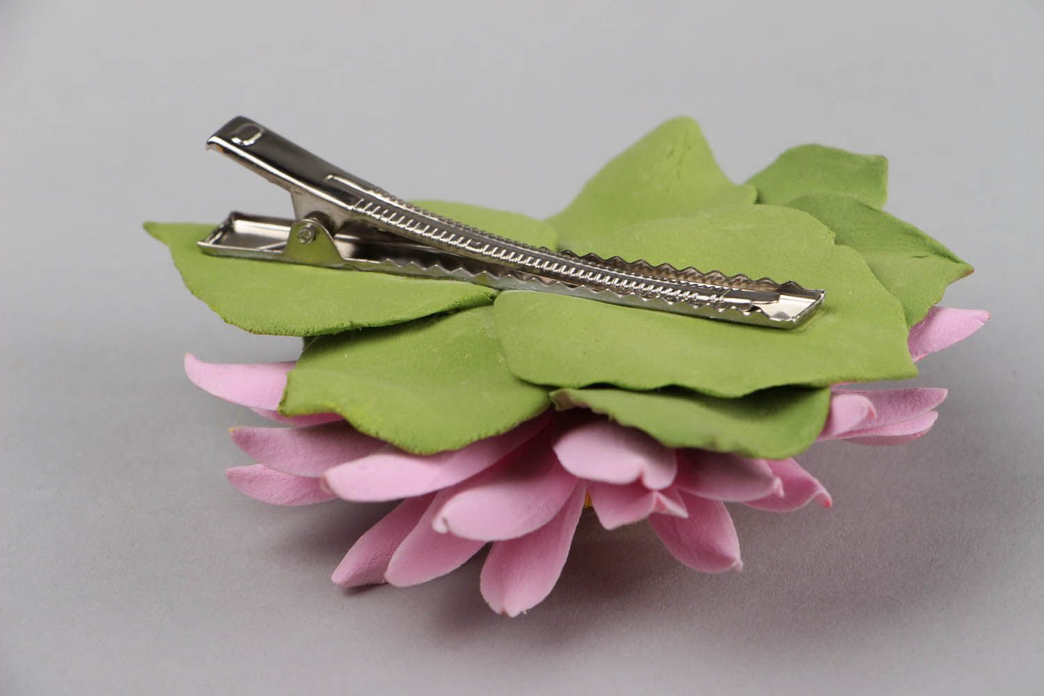 Barrette with flower Waterlily photo 3