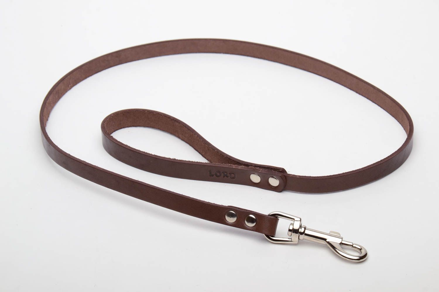 Leather dog leash photo 2
