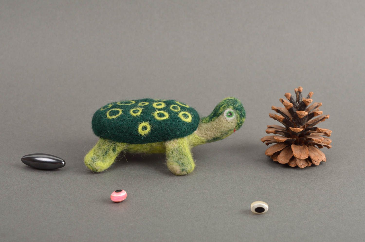 Gefilzte Figur handgefertigt Schildkröte Spielzeug originelles Geschenk foto 1