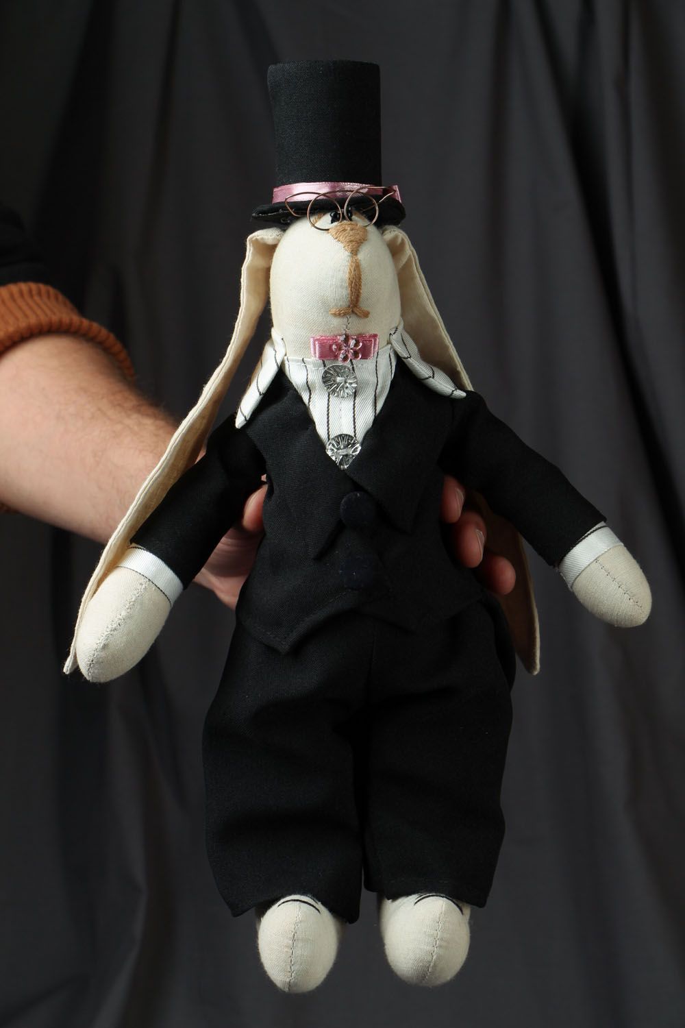 Fabric toy Rabbit in Dinner Jacket photo 4