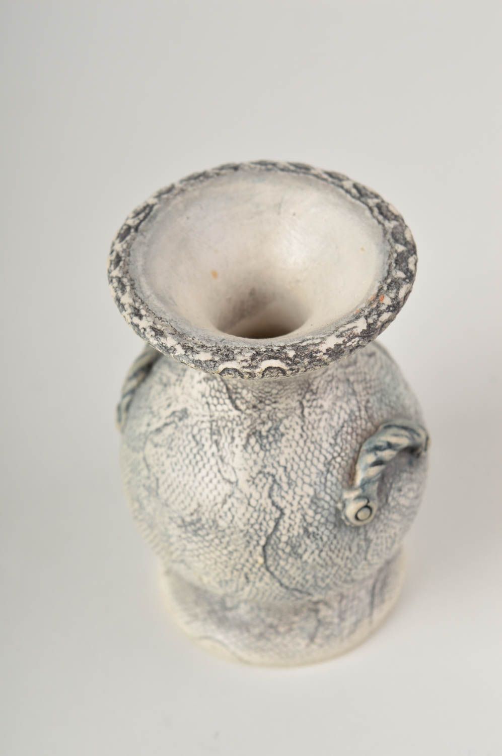 Small ceramic handmade English style 3 decor vase 0,32 lb photo 4