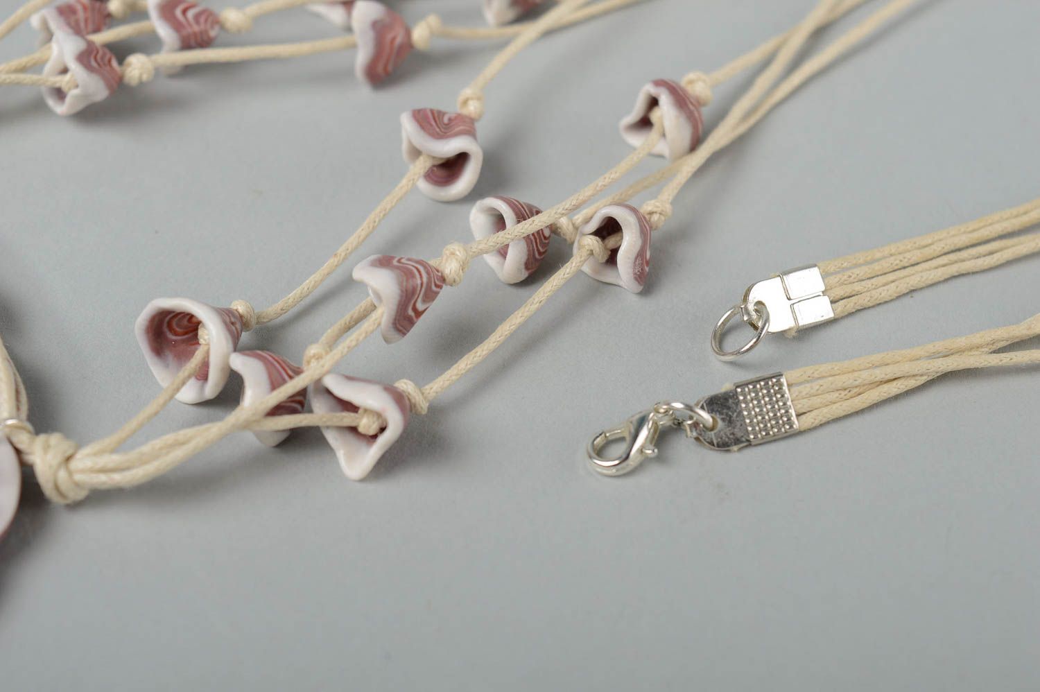 Flower pendant handmade jewelry polymer clay jewelry plastic jewelry for women photo 4