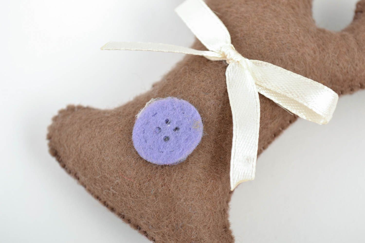 Unusual beautiful handmade soft toy letter sewn of felt fabric Y photo 3