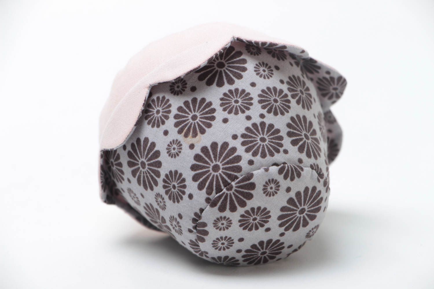 Handmade designer decorative cup cake pincushion sewn of cotton fabric photo 4