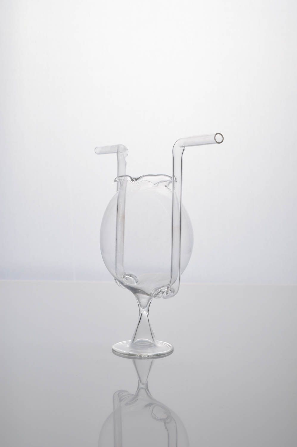 Стеклянный стакан ручной работы оригинальный бокал стакан с трубочками для пары фото 3