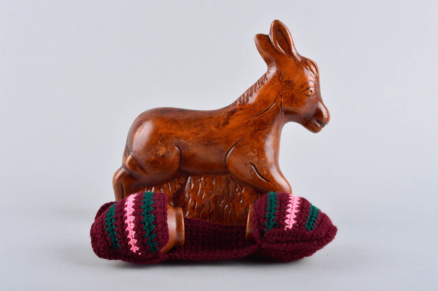 Handmade Keramik Figur Esel Trinkbecher Ton Set 2 Stück ausgefallenes Geschenk foto 5