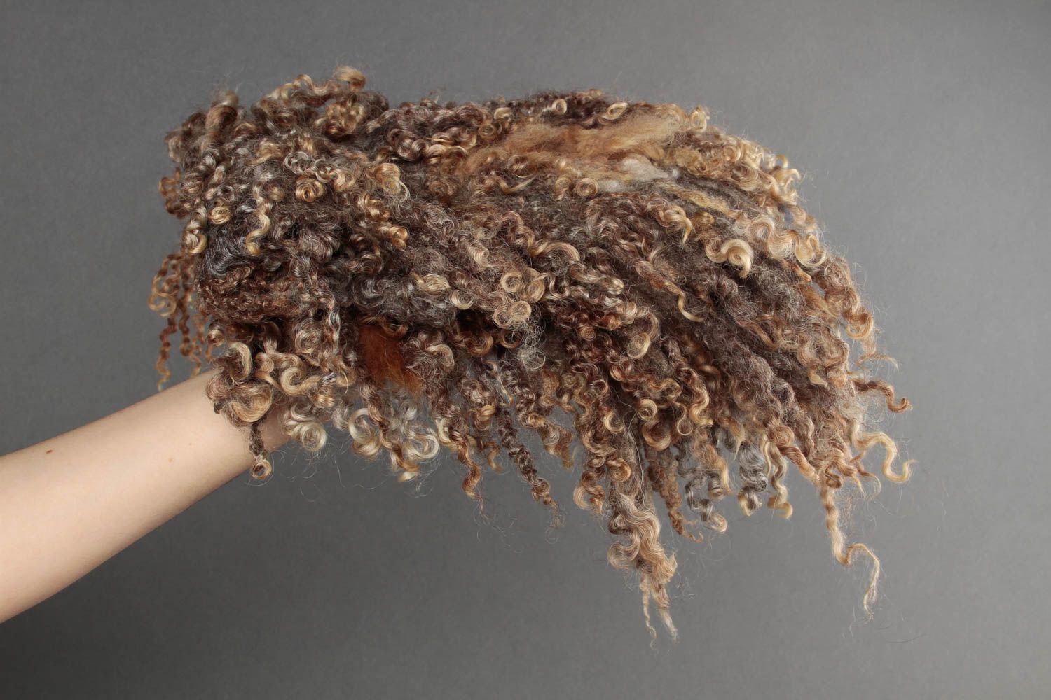 Petit Tapis en laine feutrée fait main marron moelleux original Déco maison photo 2