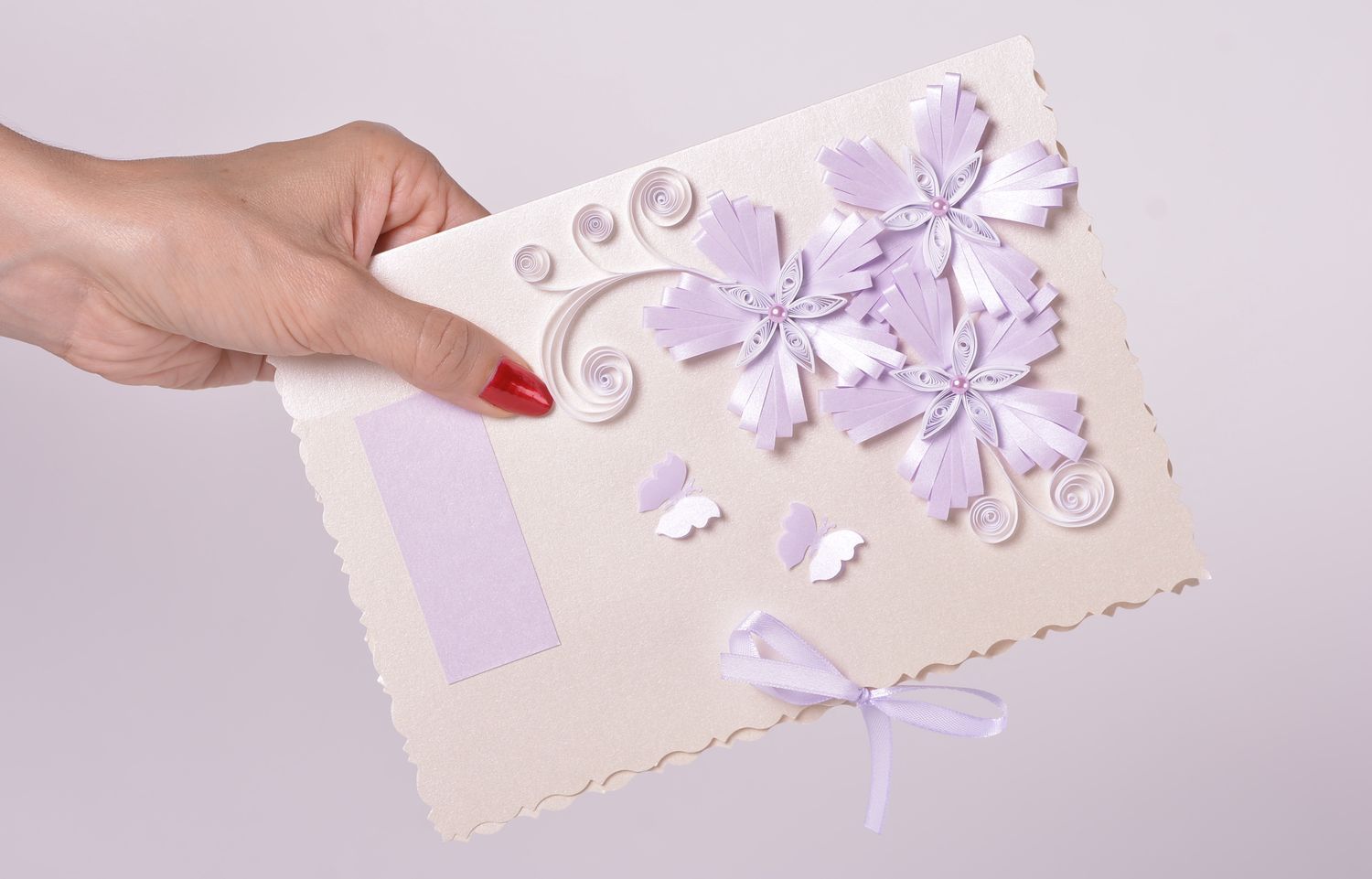 Carte voeux faite main Carte de félicitation en carton avec fleurs Petit cadeau photo 5