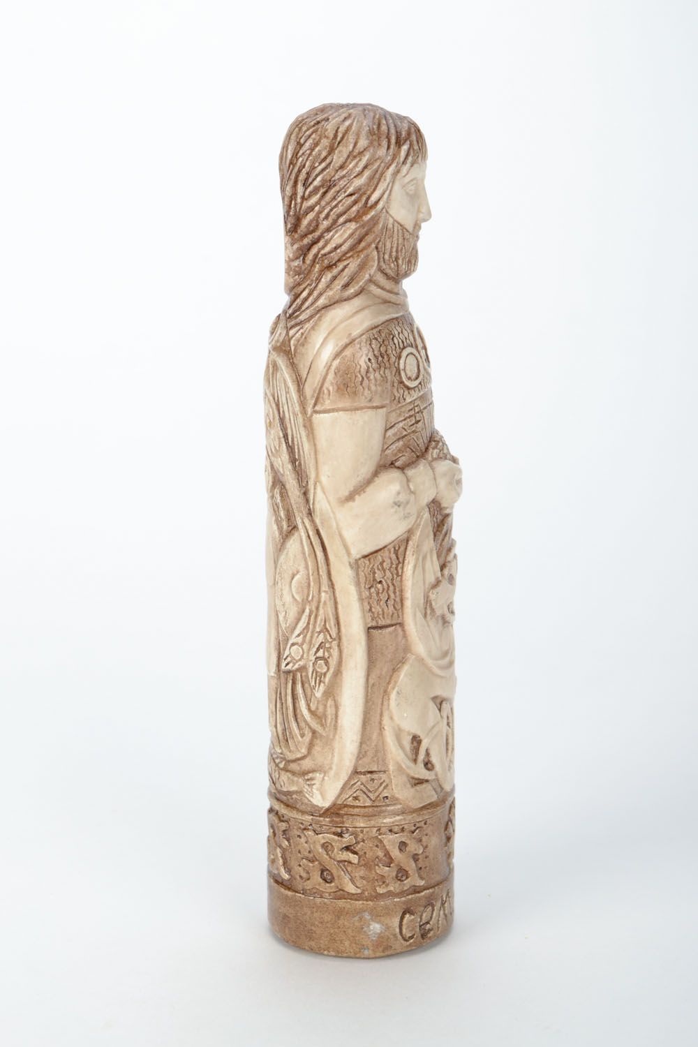 Figurine en plâtre faite main idole slave Simargl beige décoration pour maison photo 3