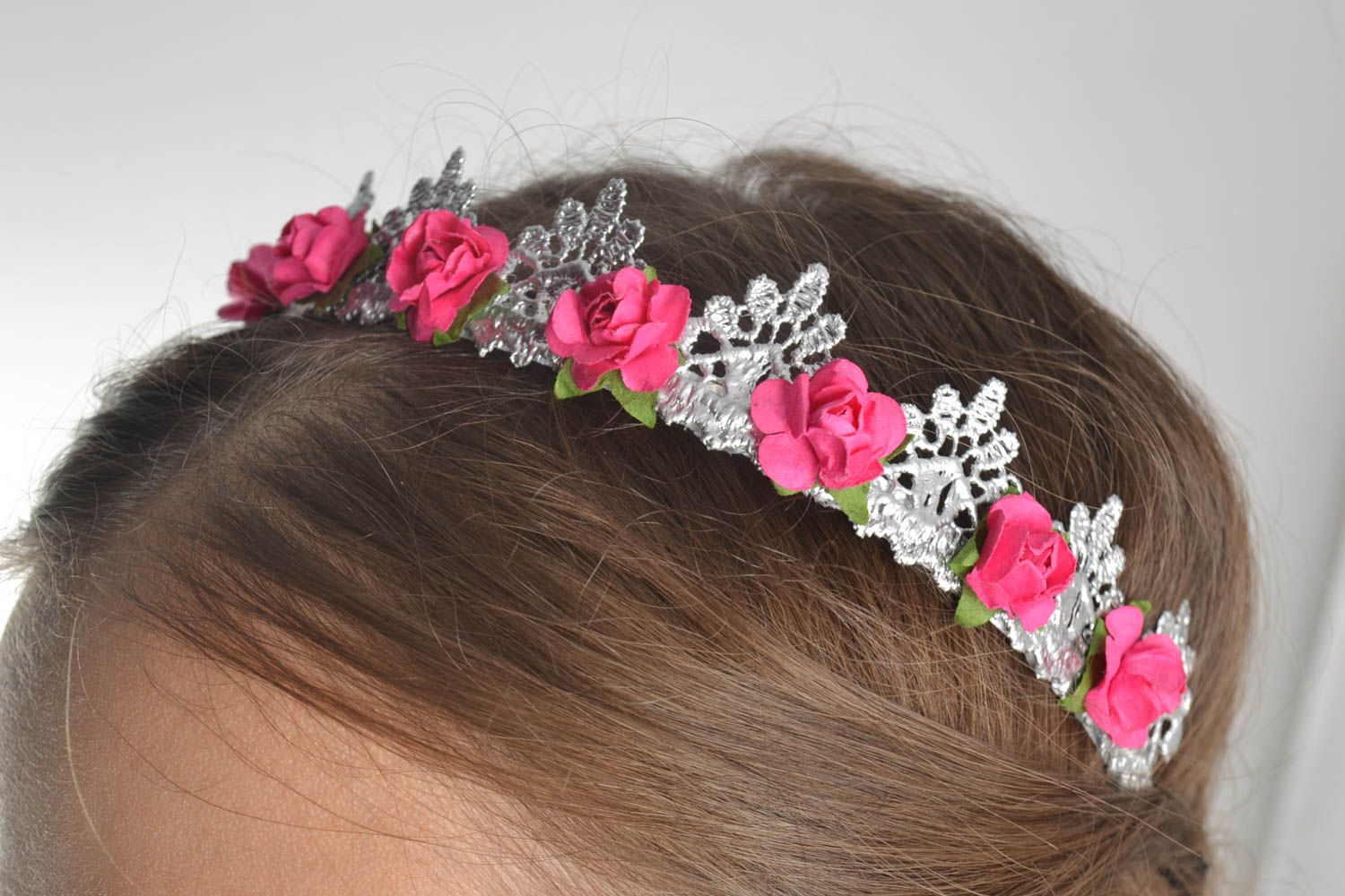 Beautiful handmade diadem hair band flower headband accessories for girls photo 1