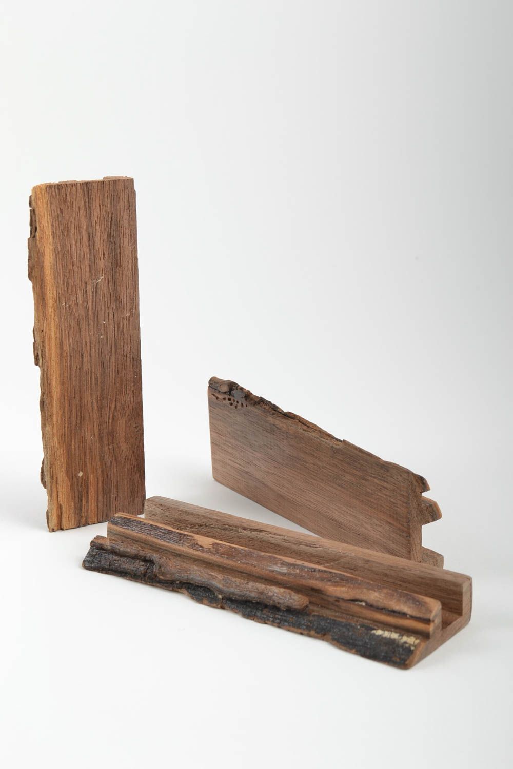Sujetadores para tablets ecológicos de madera artesanales originales 3 piezas   foto 4
