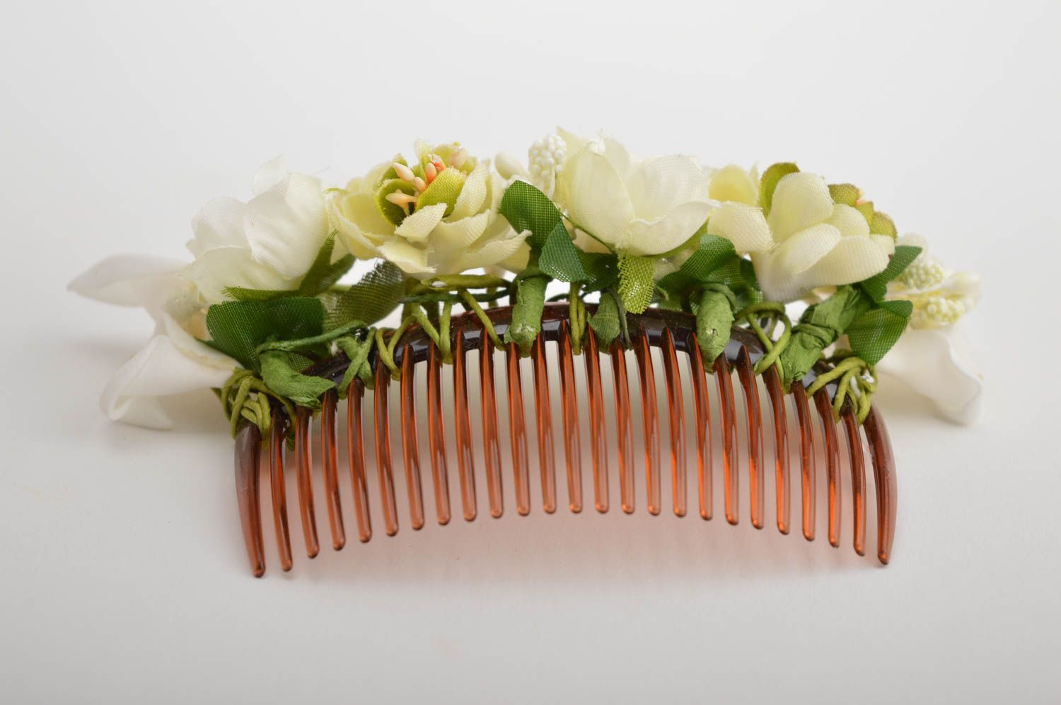 Beautiful handmade flower hair comb flowers in hair accessories for girls photo 4