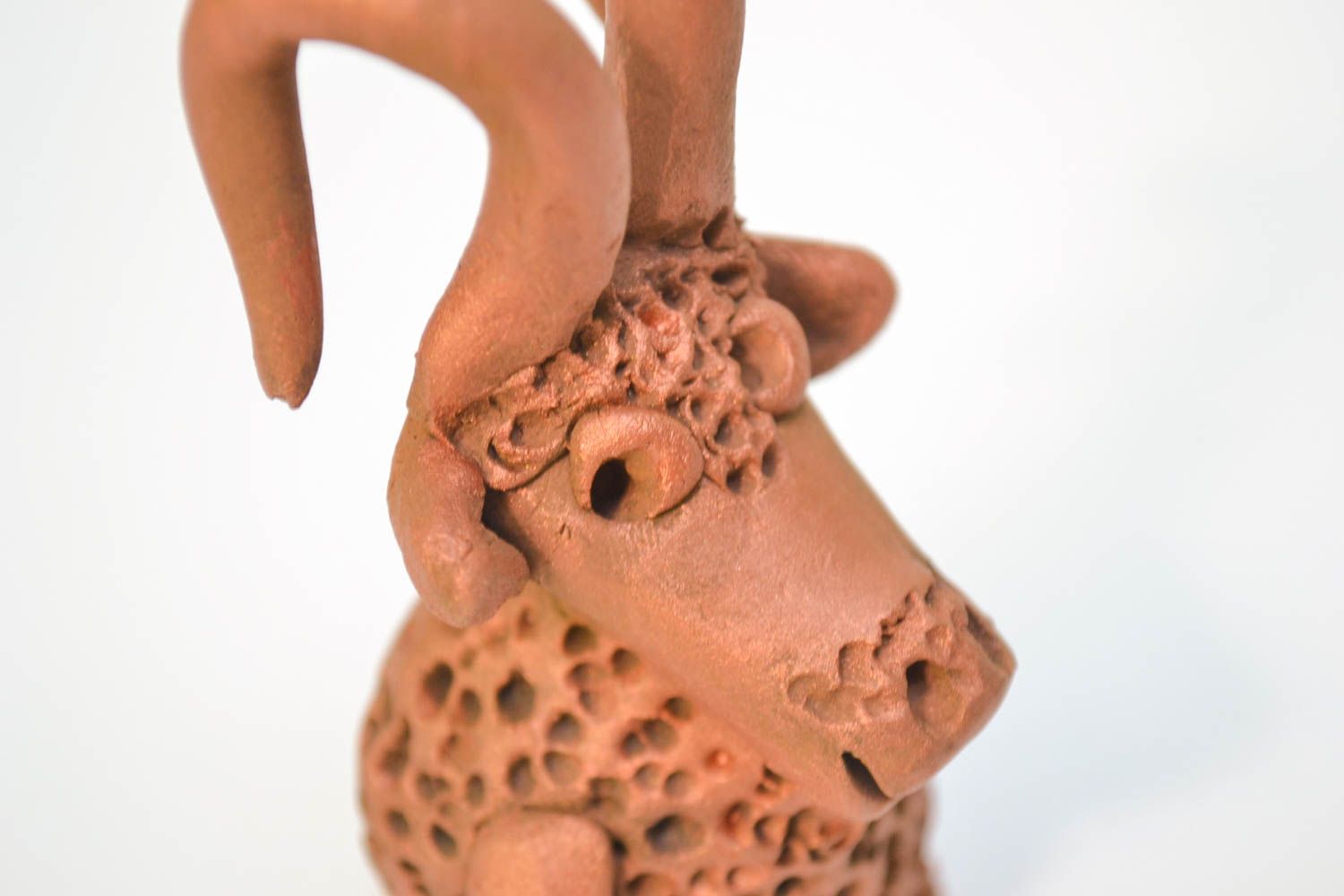 Handmade ceramic statuette unusual clay figurine cute interior element photo 3