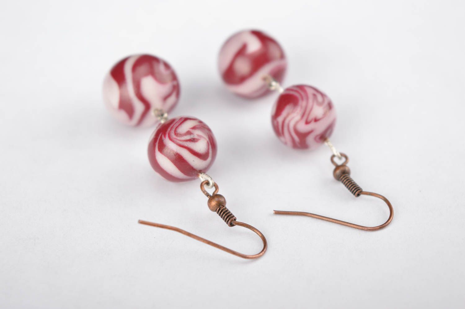 Unusual handmade earrings plastic bead earrings beautiful jewellery gift ideas photo 2