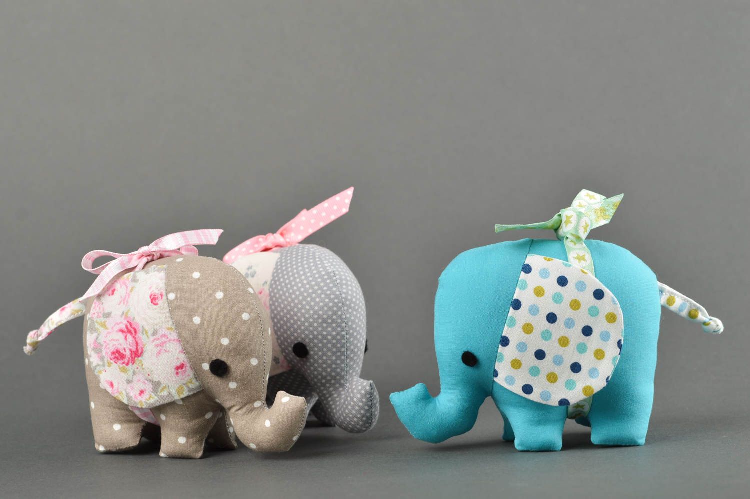 Elefantini fatti a mano pupazzi di peluche giocattoli simpatici da bambini 3 pz foto 5