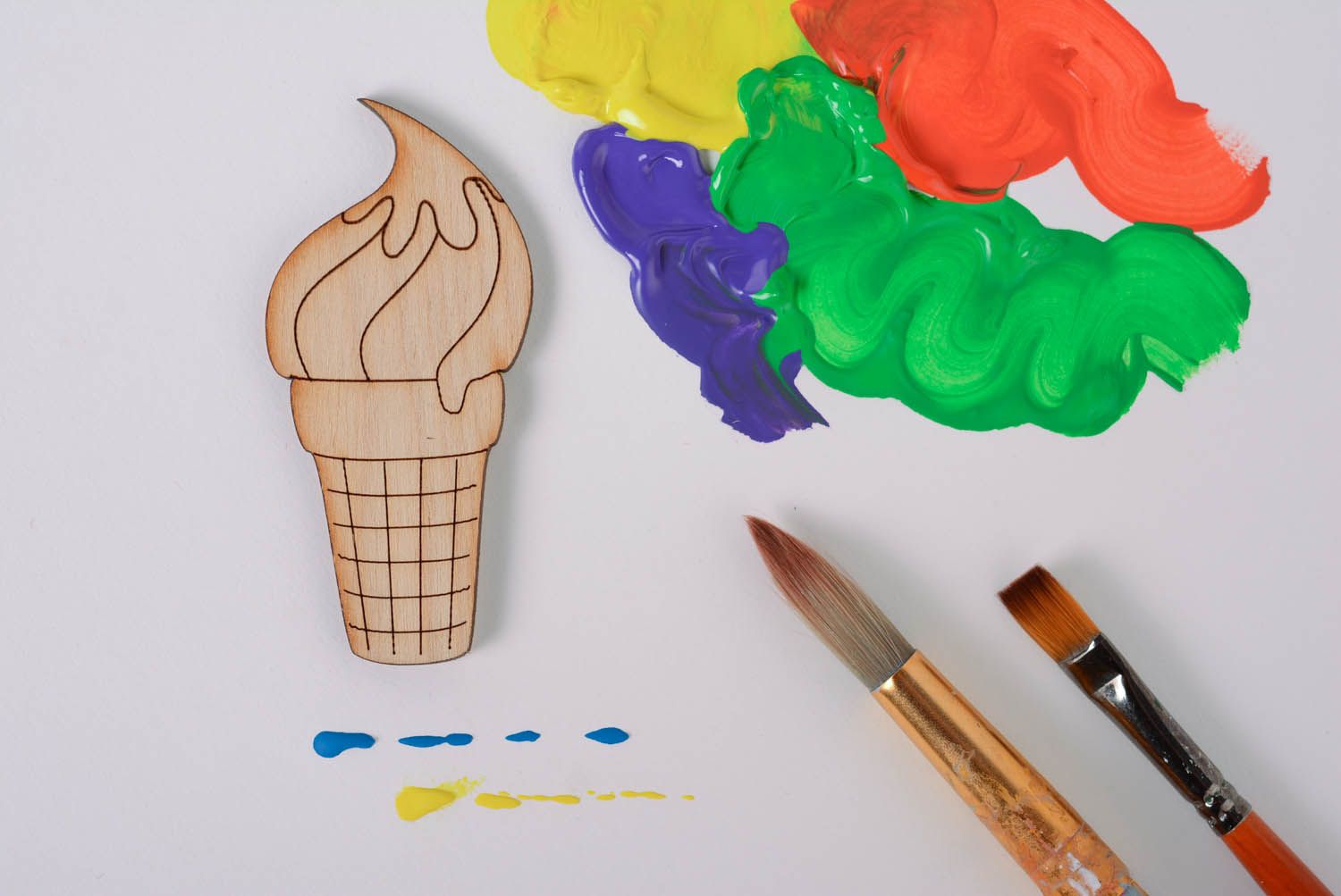 Craft blank for creative work with a magnet Ice Cream photo 1