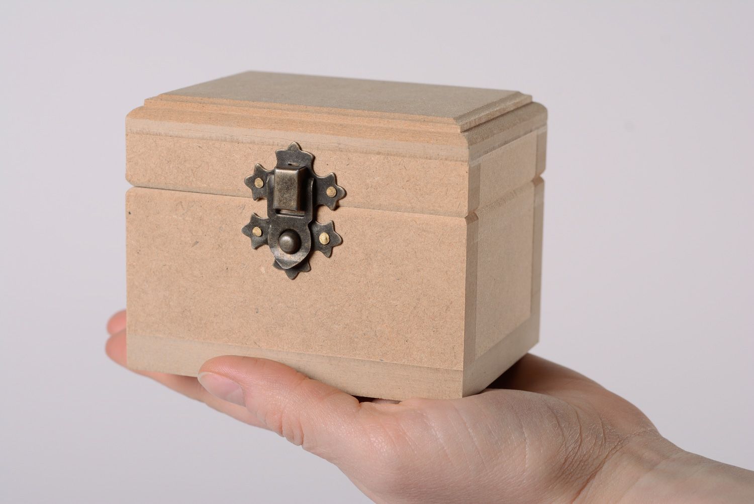 Small rectangular jewelry box handmade MDF craft blank for painting photo 3