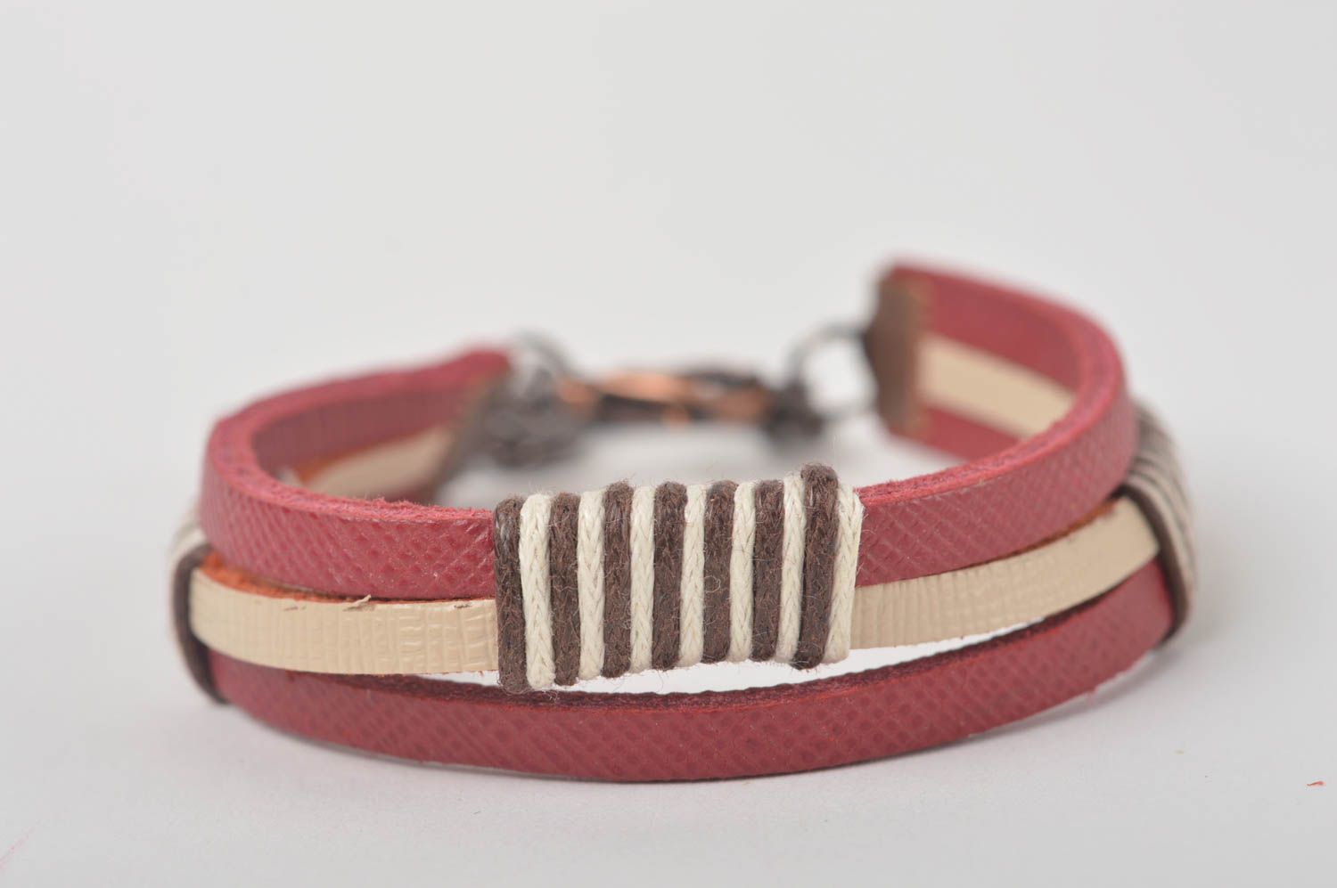 Stylish handmade leather bracelet leather goods wrist bracelet designs photo 4