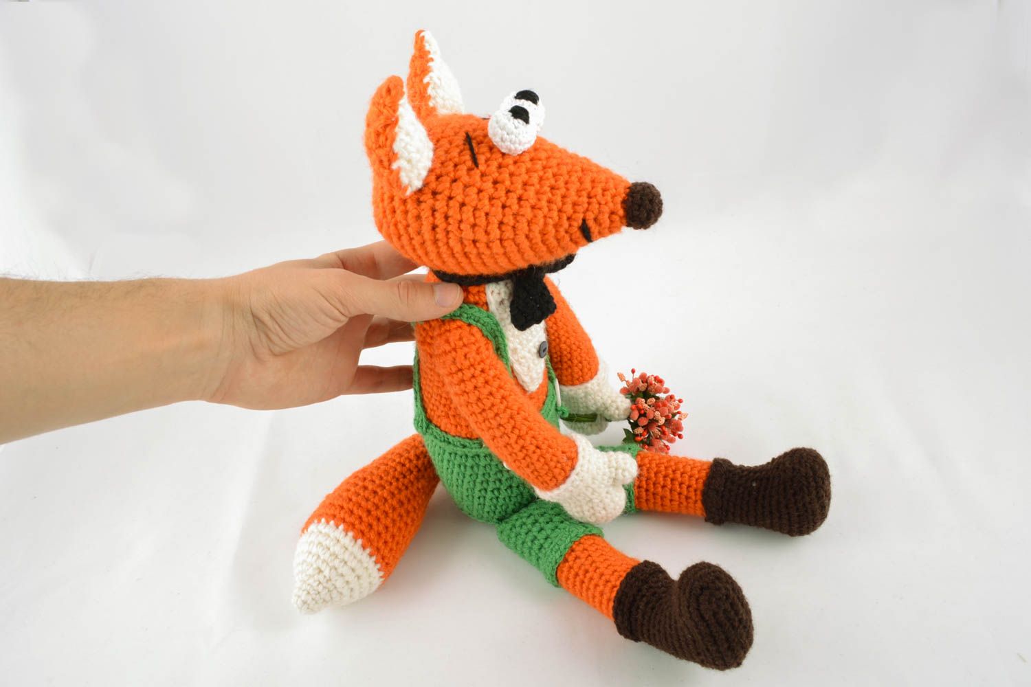 Soft crochet toy Fox with Flowers photo 4