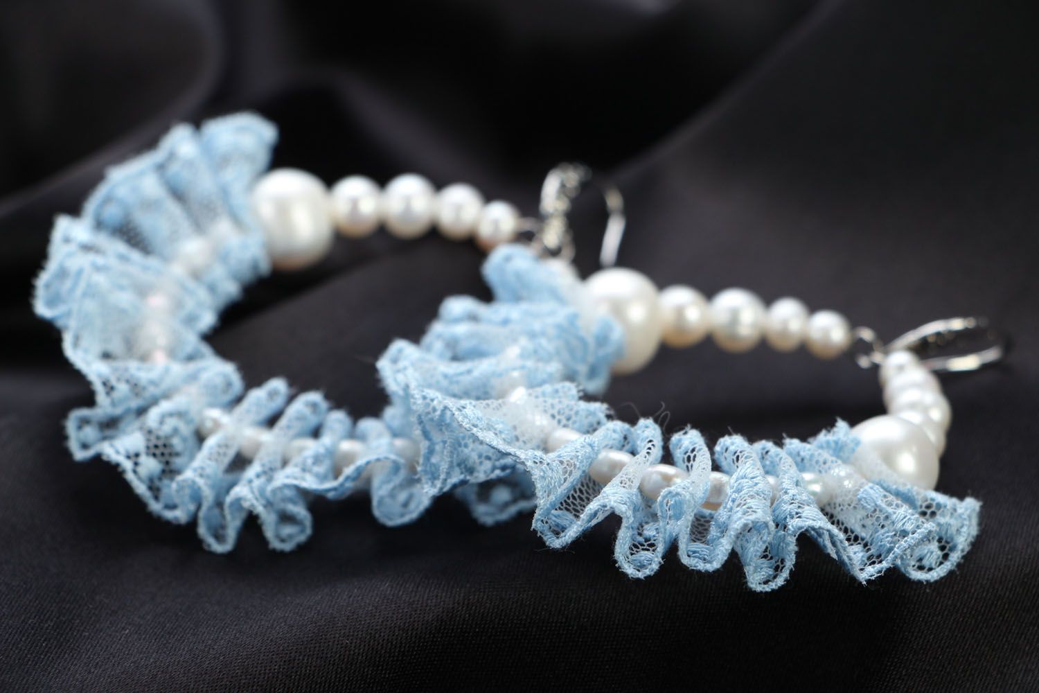 Orecchini di perle naturali fatti a mano accessorio originale bello da donna foto 2