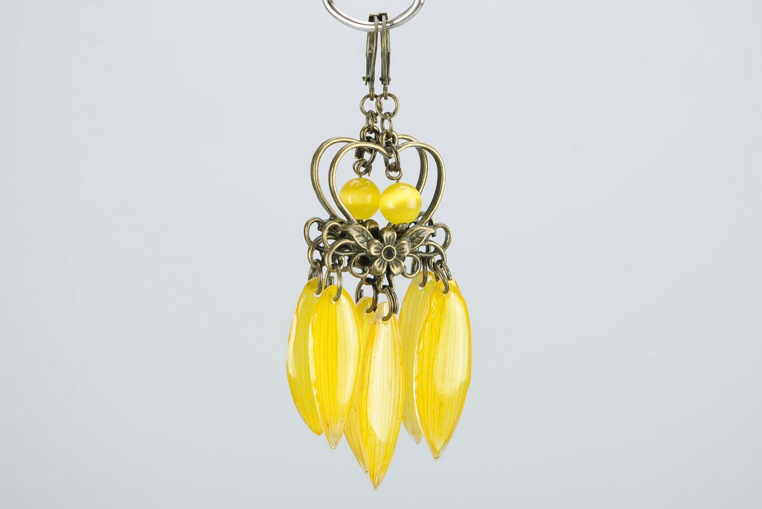 Earrings with a cat's eye stone Sunny photo 2