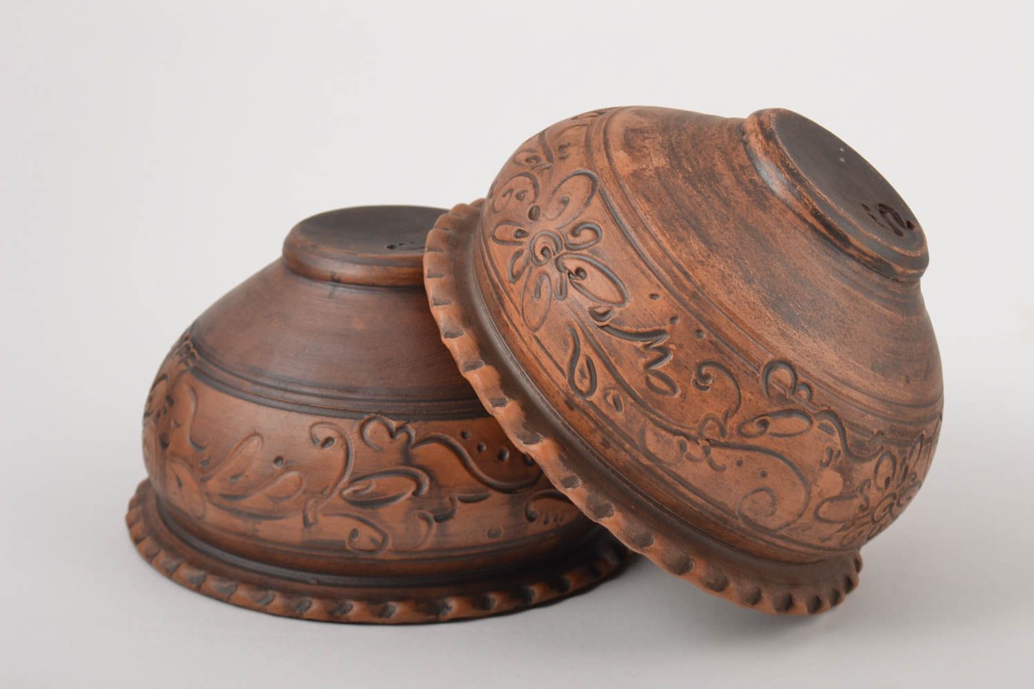 Set of 2 handmade ceramic bowls decoration for home handmade tableware  photo 5