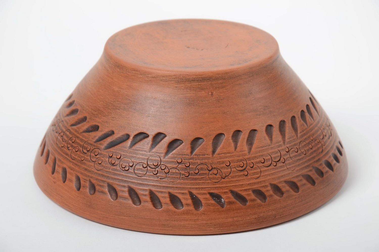 Beautiful handmade deep clay bowl with pattern 500 ml semi porcelain photo 4