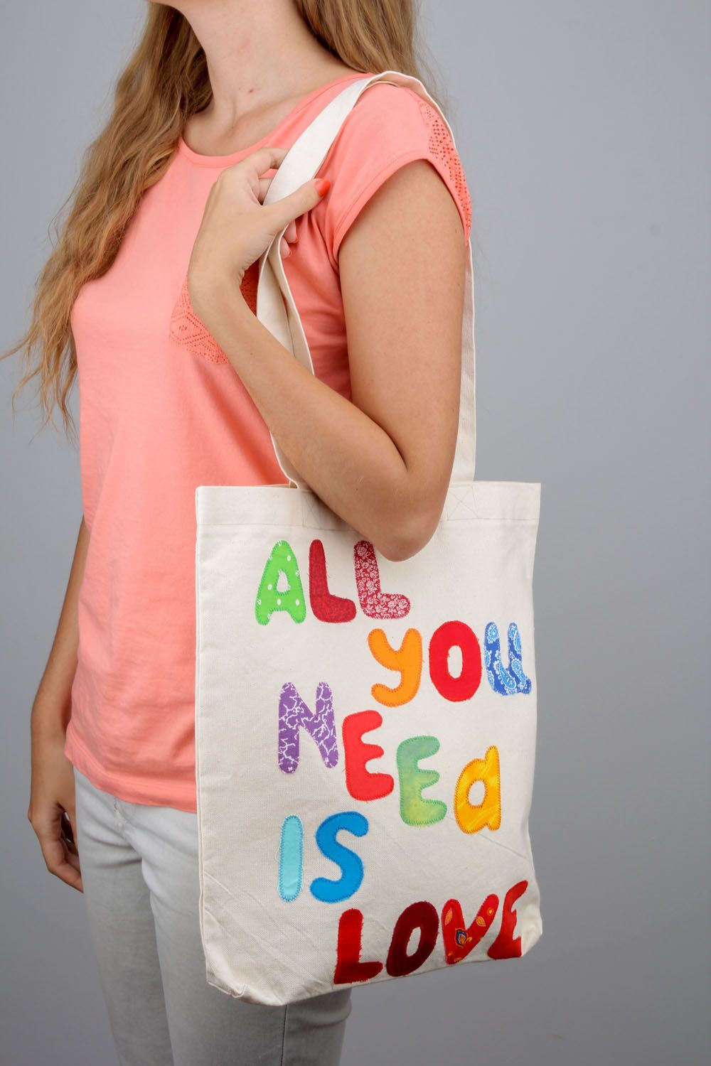 Textile bag with button photo 1