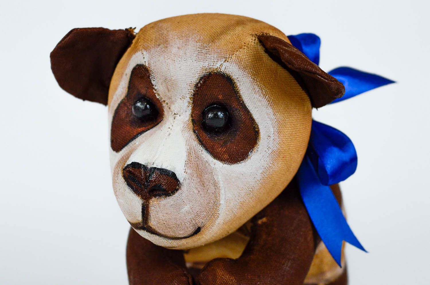 Мягкая игрушка панда из ткани ароматизированная с росписью ручной работы фото 5